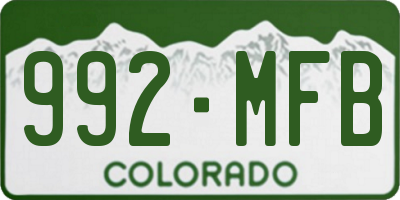 CO license plate 992MFB