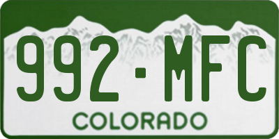 CO license plate 992MFC