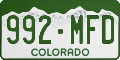 CO license plate 992MFD