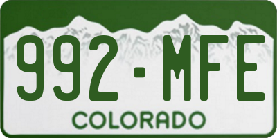 CO license plate 992MFE