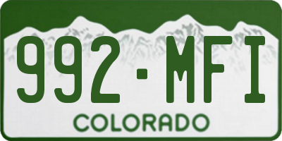 CO license plate 992MFI