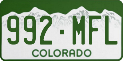 CO license plate 992MFL