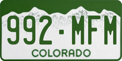 CO license plate 992MFM