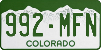 CO license plate 992MFN