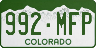CO license plate 992MFP