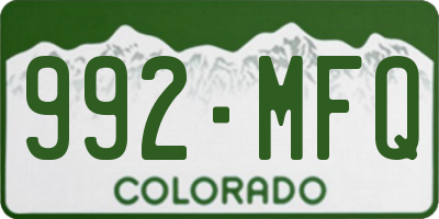 CO license plate 992MFQ