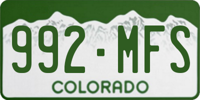 CO license plate 992MFS