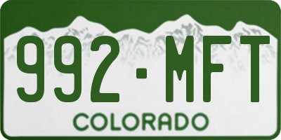 CO license plate 992MFT