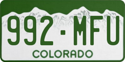 CO license plate 992MFU