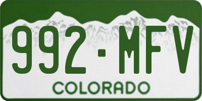 CO license plate 992MFV