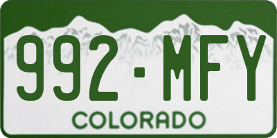 CO license plate 992MFY