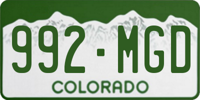 CO license plate 992MGD