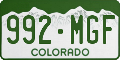 CO license plate 992MGF