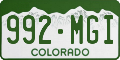 CO license plate 992MGI