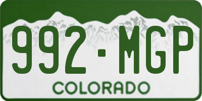 CO license plate 992MGP