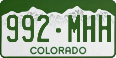 CO license plate 992MHH