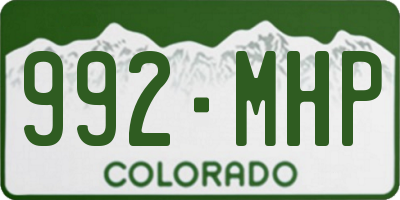 CO license plate 992MHP