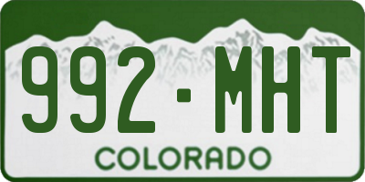 CO license plate 992MHT