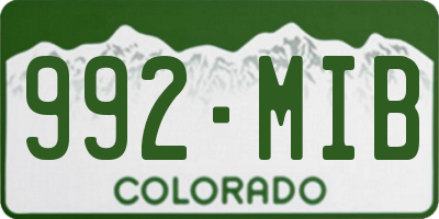 CO license plate 992MIB
