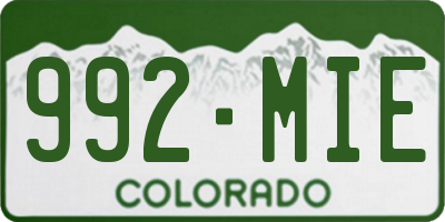 CO license plate 992MIE