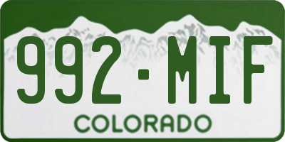 CO license plate 992MIF