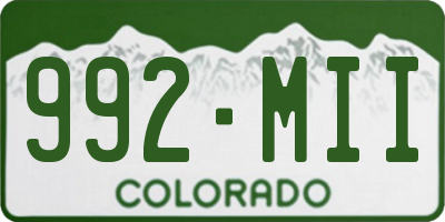CO license plate 992MII