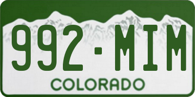 CO license plate 992MIM