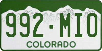 CO license plate 992MIO