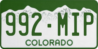 CO license plate 992MIP