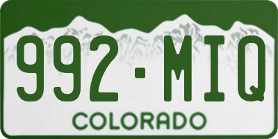 CO license plate 992MIQ