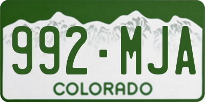 CO license plate 992MJA