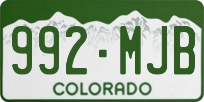 CO license plate 992MJB