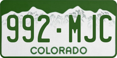 CO license plate 992MJC