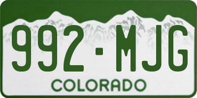 CO license plate 992MJG