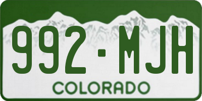 CO license plate 992MJH