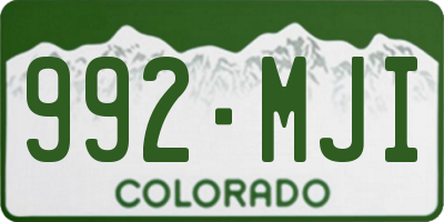 CO license plate 992MJI