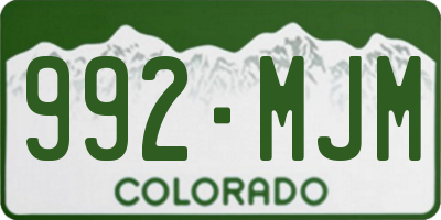 CO license plate 992MJM