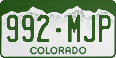 CO license plate 992MJP