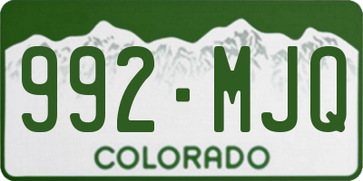CO license plate 992MJQ