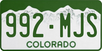 CO license plate 992MJS