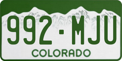 CO license plate 992MJU