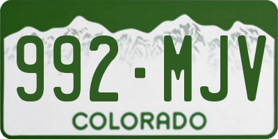 CO license plate 992MJV