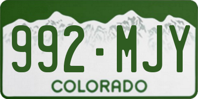 CO license plate 992MJY