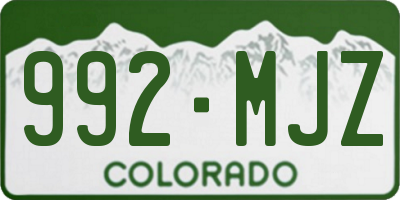 CO license plate 992MJZ
