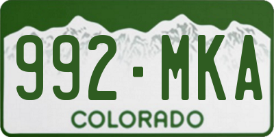 CO license plate 992MKA