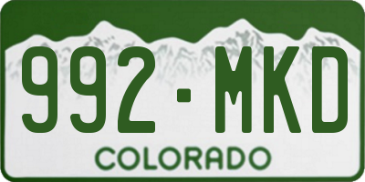 CO license plate 992MKD