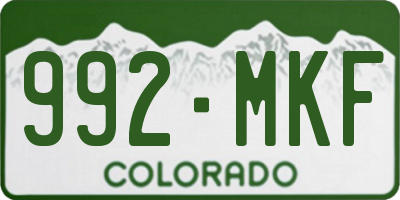 CO license plate 992MKF