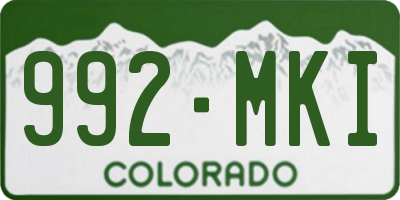 CO license plate 992MKI
