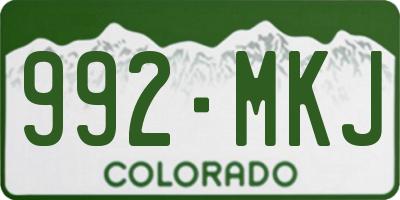 CO license plate 992MKJ