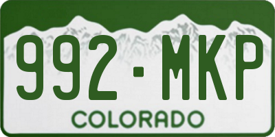CO license plate 992MKP